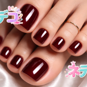 シンプルで高級感溢れる深紅のネイルデザイン