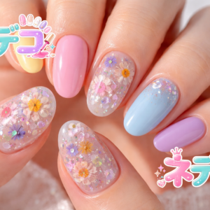 春の訪れを指先に！キュートなホログラムフラワーネイル