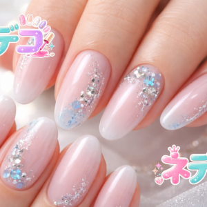 冬の煌めき！ゴージャスなピンク＆ブルーストーンネイル