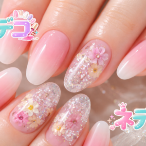 春を彩るキュートなフラワーネイル♡ピンクとホワイトの輝き