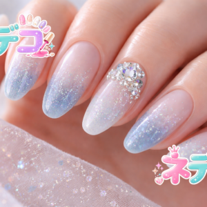 冬の煌めき☆ブルーとホワイトのエレガントネイル